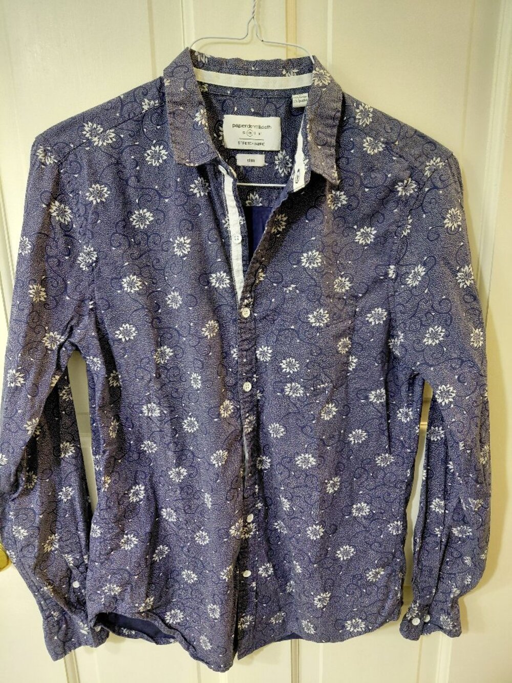 Long-sleeve button down with floral pattern